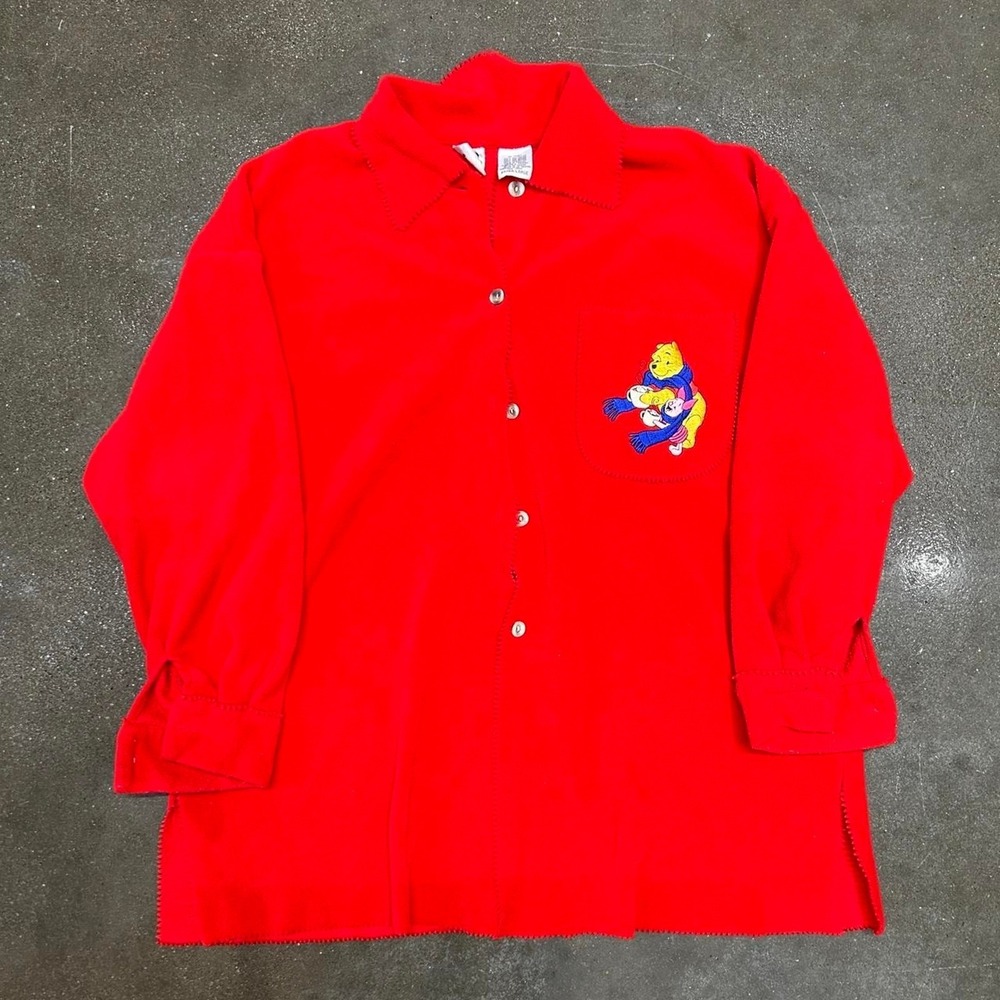 Vintage Disney Winnie The Pooh Size XL Embroidered Fleece Coat